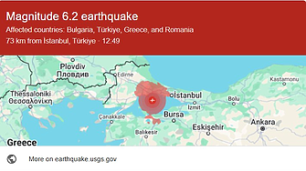 Силно земетресение от 6,2 разлюля Турция - усетено е и у нас